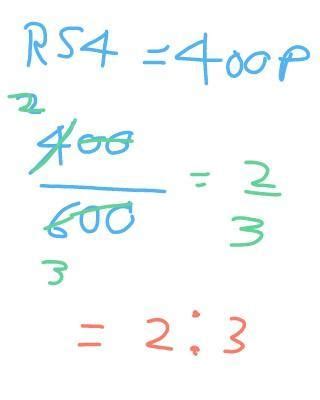 The simplest form of the ratio Rs4 to 600 paise is ?2:33:2400:600100 ...