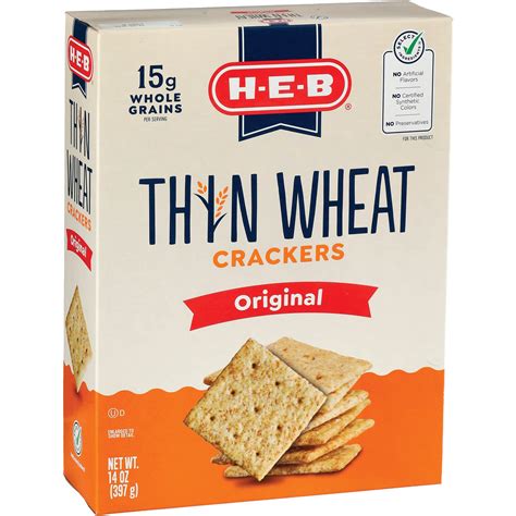 H-E-B Thin Wheat Crackers - Original - Shop Crackers & breadsticks at H-E-B