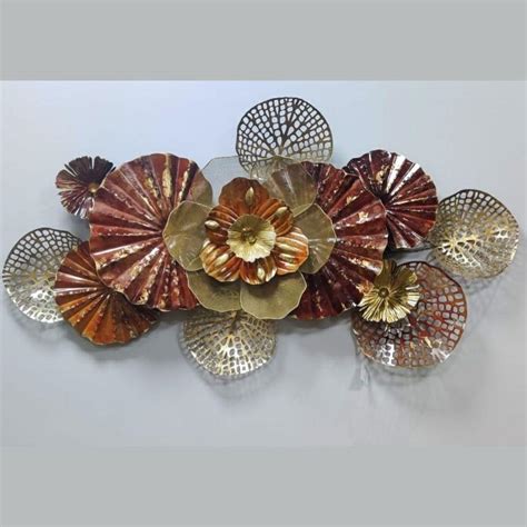 Antique Leafs Metal Wall Art (45 x 22 Inches) - Punam Metalcrafts