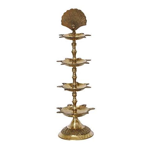 Webelkart Premium Handmade Indian Brass Panch Mahal Diya Lamp Engraved ...