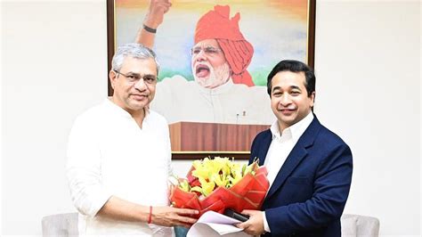 Nitesh Rane Meets Railway Minister Ashwini Vaishnaw, Pushes For Train ...