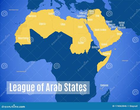 Vector Map of the League of Arab States Stock Vector - Illustration of east, caeu: 174063846