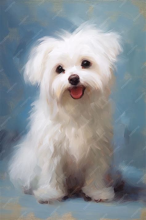 Premium AI Image | Oil painting of a Maltese