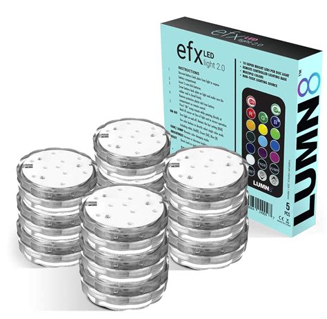 Buy EFX Submersible LED Lights with Remote - 12-Pack Multicolor ...