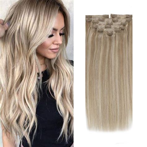 Blonde Hair Extensions Clip In Human at Joan Currie blog