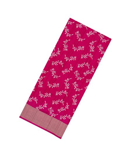 Hot Pink Printed Art Dola Silk Saree With Zari Border-BL5769