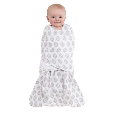 Halo Sleepsack Swaddle Muslin – Grey Tree Leaf – Tickled Babies