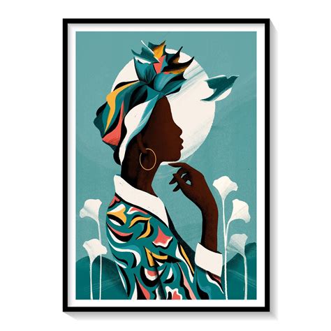 Buy Woman Wearing Patterned Turban by Naledi Fashion Poster & Prints ...