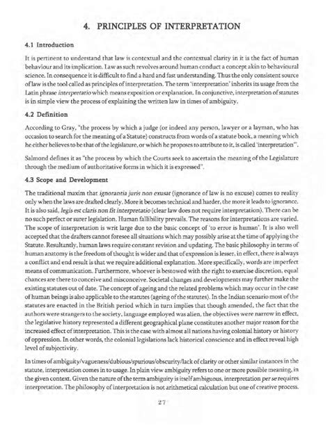 Principles of Interpretation - Business English/ Legal Language And ...