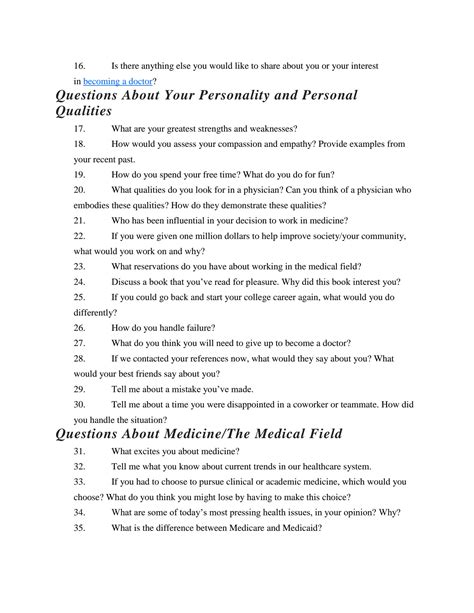 SOLUTION: 75 medical school interview questions how to answer them ...