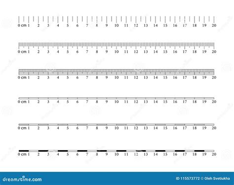 Metric Imperial And Decimal Inch Rulers Vector Set. Measure Tools ...