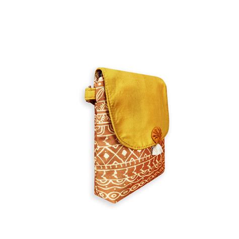 Warli Mobile Sling Bag-Mustard – Crafthues