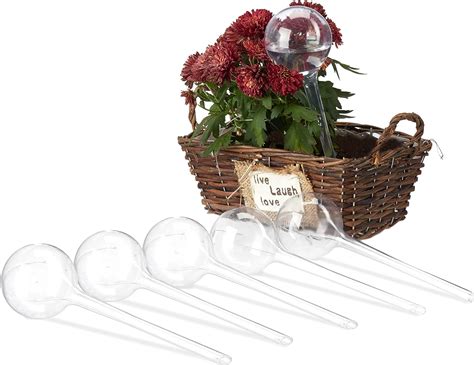 Relaxdays Bewässerungskugeln, 6er Set, Durstkugeln für Pflanzen, 250 ml ...