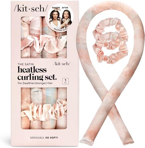 Kitsch Satin Heatless Curling Set - Hair Rollers for Heatless Curls ...