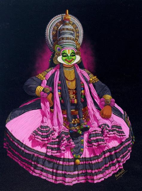 "Pink Kathakali 2": Red-Violet Figurative painting by Prashantt Yampure ...