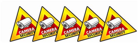 KREEPO Warning Sign Sticker for CCTV Security Camera (Pack 5) CV-84 ...