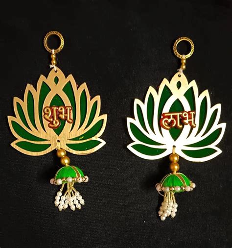 RED CRUSH Lotus Subh Labh Door Hangings for Decoration Floral Wall ...