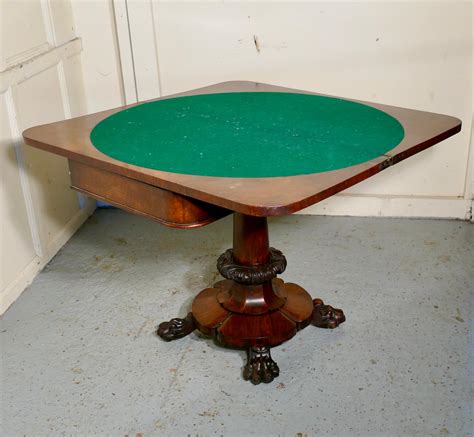 Superb William IV Rosewood Folding Games or Card Table For Sale at 1stDibs