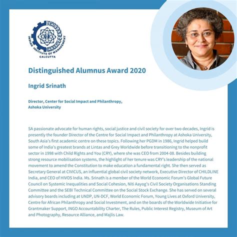 Ms. Ingrid Srinath | IIM Calcutta