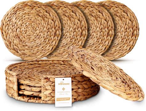 Wovanna Woven Placemats for Dining Table - Set of 4 Adorable Thick ...