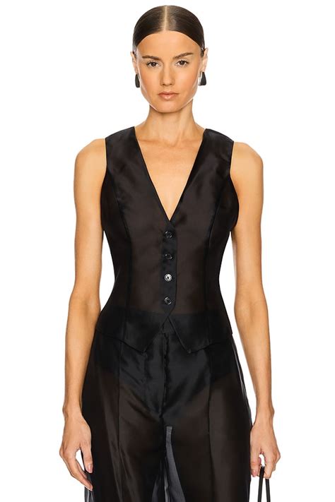 Courtney Zheng Silk Vest in Black | REVOLVE
