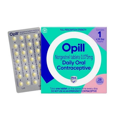 Opill, Full Prescription Strength Daily Oral Contraceptive, 28 Count ...