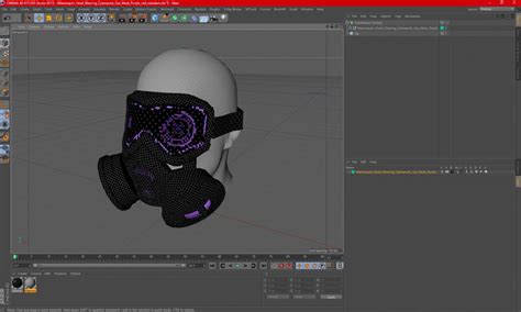 3D Mannequin Head Wearing Cyberpunk Gas Mask Purple model | 3D Molier ...