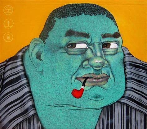 "Key Maker": Green Acrylic Painting (48x42) by Mrinal Dey | ArtZolo.com