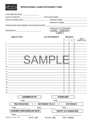 Surgical Instrument Loaner - Fill Online, Printable, Fillable, Blank ...