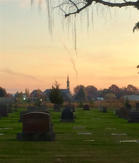 Calvary Cemetery Mt. Angle Oregon with St. Mary Church in background ...