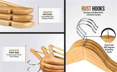 STAR WORK Wooden Ultra Thin Space Saving Non-Slip Velvet Clothes ...