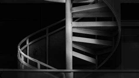 Wallpaper stairs, spiral, bw, steps hd, picture, image
