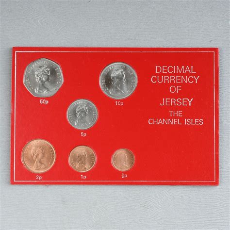 1980 Decimal Currency of Jersey the Channel Isles 6-coin Uncirculated Set (half New Penny ...