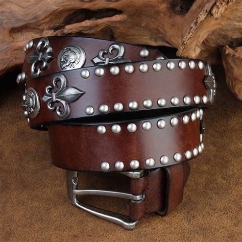 Classic PU Waist Band Vintage Unisex Punk Rock Rivet Studded Belt Women ...