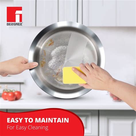 Bergner TriPro Tri-Ply Stainless Steel Tope with Lid - Induction Botto