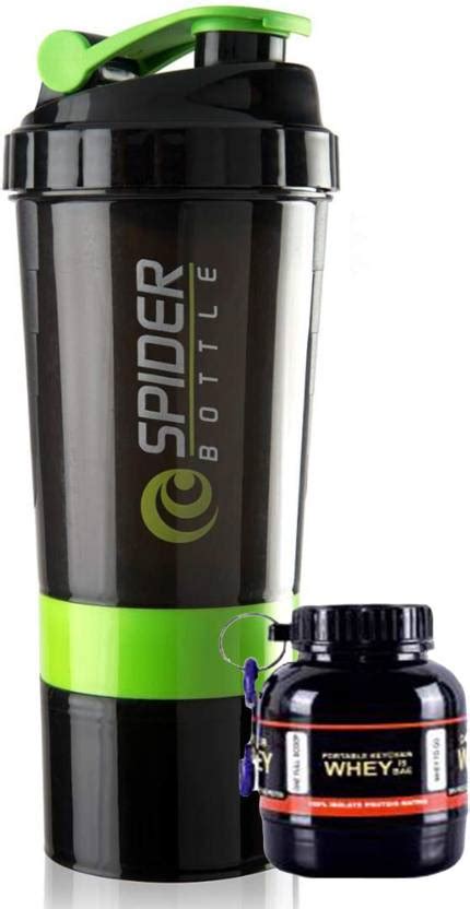 TRUE INDIAN Spider Shaker Gym Water Bottle 3 Layer Storage Compartments ...