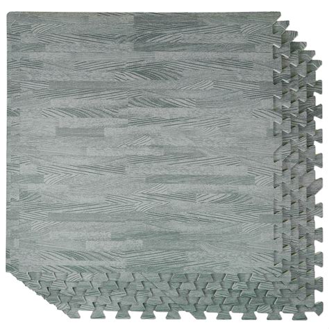 Home Aesthetics 100 Sqft 3/8" Wood Grain Foam Mat Interlocking Tile ...