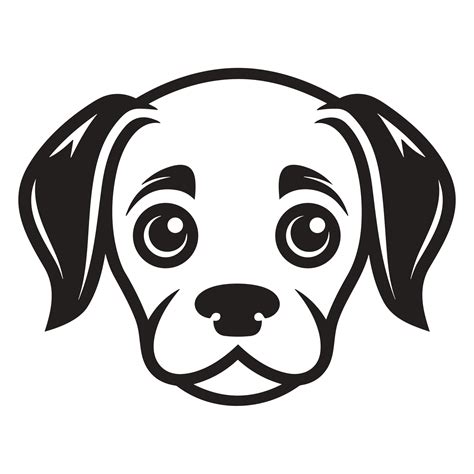 Beautiful Dog Face Silhouette - 25074194 PNG