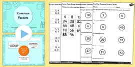 Common Factors Worksheet