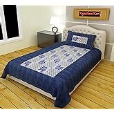 RajasthaniKart Pure Cotton 144 TC Single Size Bed Sheet with 1 Pillow ...