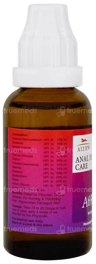 Allen A 69 Anal Fissures Drop 30 Ml - Uses, Side Effects, Dosage, Price ...