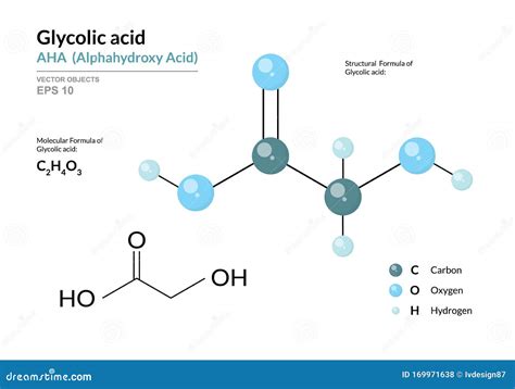 Glycolic Acid Molecule Made With Balls, Scientific Molecular Model ...
