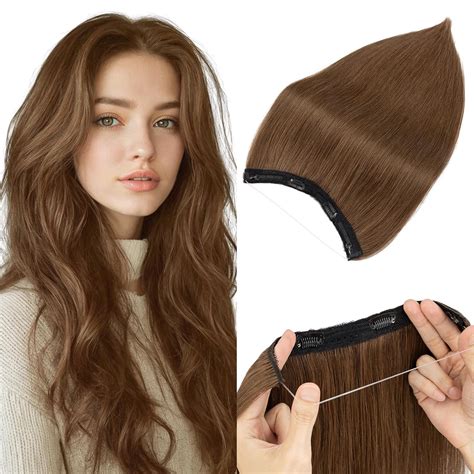 Amazon.com : Halo Hair Extensions,S-noilite Halo Hair Extensions Real ...