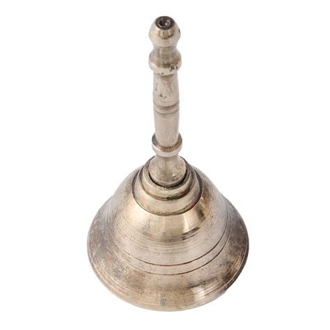 Handheld Brass Bell or Ghanti For MandirÂ In Silver Finish