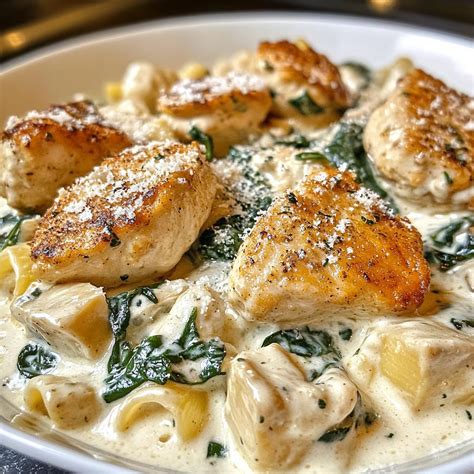 30-Minute Garlic Chicken Bites Creamy Cajun Spinach Pasta Bliss ...