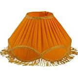 Buy RDC 12" Round Pleated Cream with Golden Lace Border with Frills ...