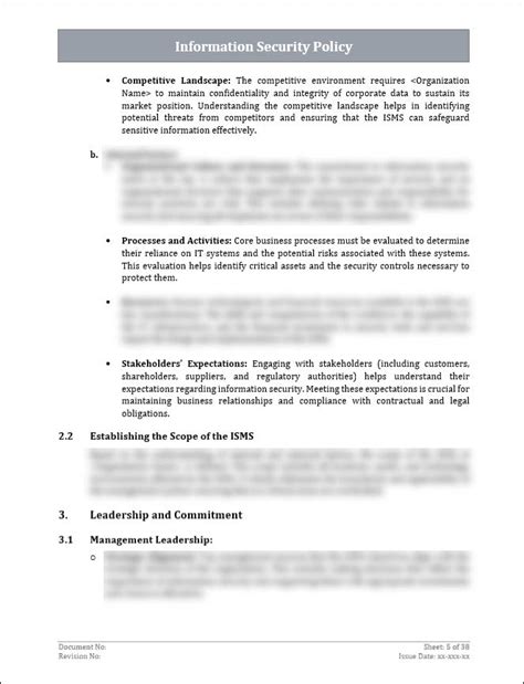 Information Security Policy Template – ITSM Docs - ITSM Documents ...