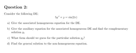 Image result for Associated Homogeneous Equation