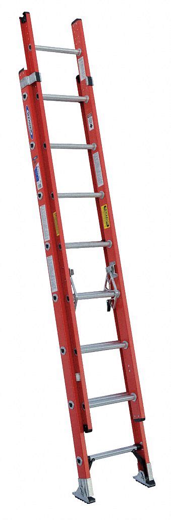 WERNER, 16 ft Ladder Size, Fiberglass, Extension Ladder - 3W620|D6216-2 ...