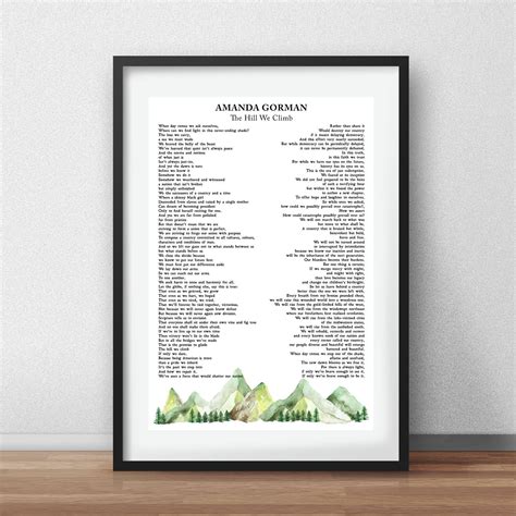 Amanda Gorman Full Poem American Poet Inauguration Poem | Etsy